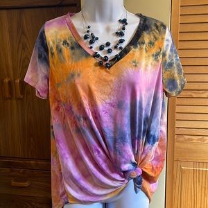 Super soft buttery tie dye v neck t shirt
